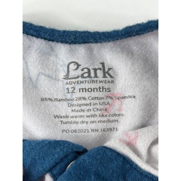 Lark Adventurewear Shark Novelty Print One Piece Footless Pajamas Baby 12 Months - Picture 4 of 5